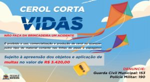 NÃO FAÇA DA BRINCADEIRA UM ACIDENTE: Prefeitura de Mariana alerta sobre risco de linhas com cerol